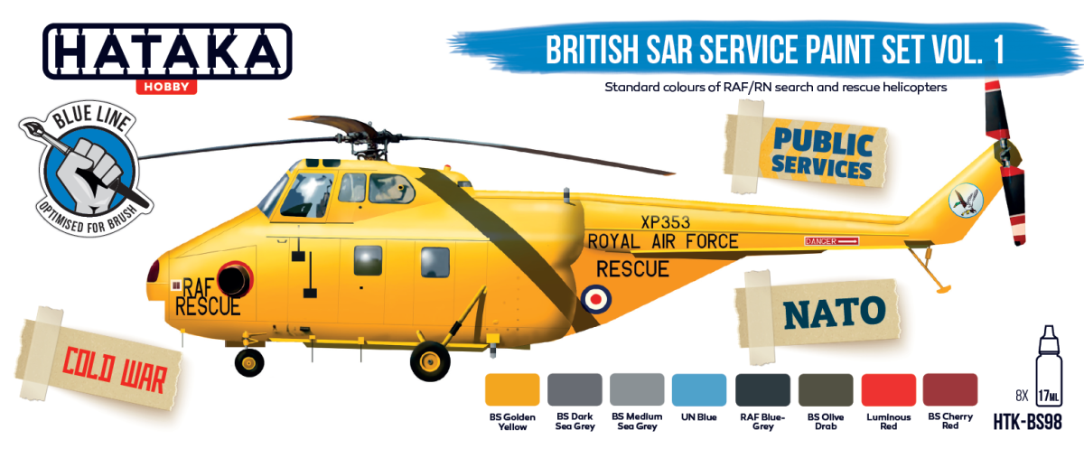 Zdjęcie Zestaw farb British SAR Service Paint Set Vol. 1 8x17ml Hataka HTK-BS98