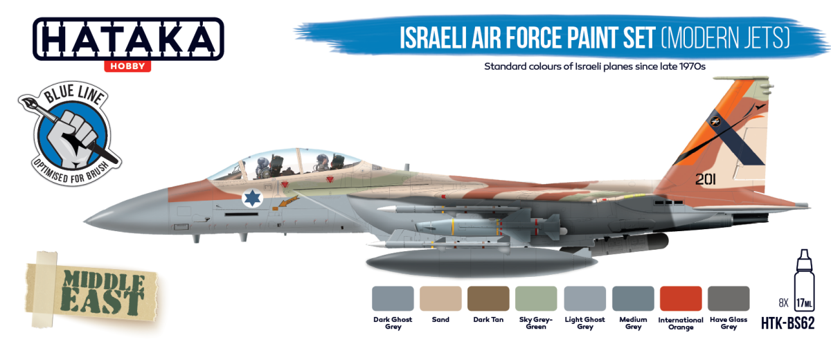 Zdjęcie Zestaw farb Israeli Air Force (modern jets) 8x17ml Hataka HTK-BS62