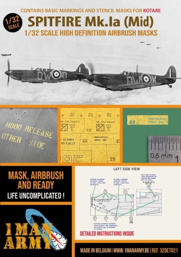 Spitfire Mk.Ia (Mid) 1:32 1 Man Army 32DET021