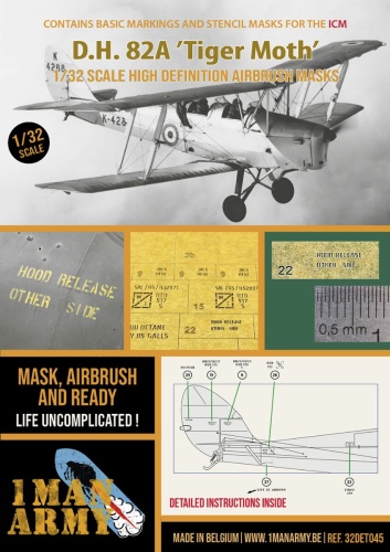 D.H. 82A Tiger Moth 1:32 1 Man Army 32DET045