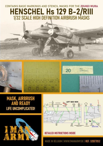 Henschel Hs 129 B-2/RIII 1:32 1 Man Army 32DET052