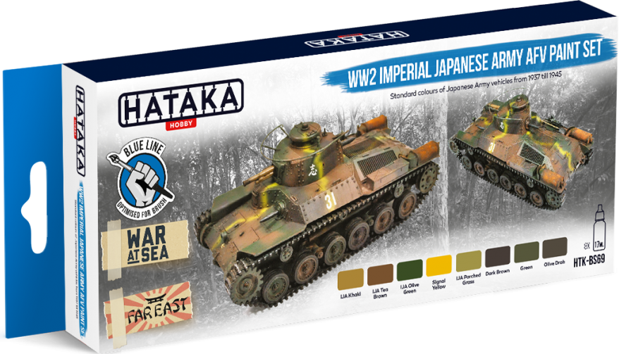 Zdjęcie Zestaw farb WW2 Imperial Japanese Army AFV paint set 8x17ml Hataka HTK-BS69