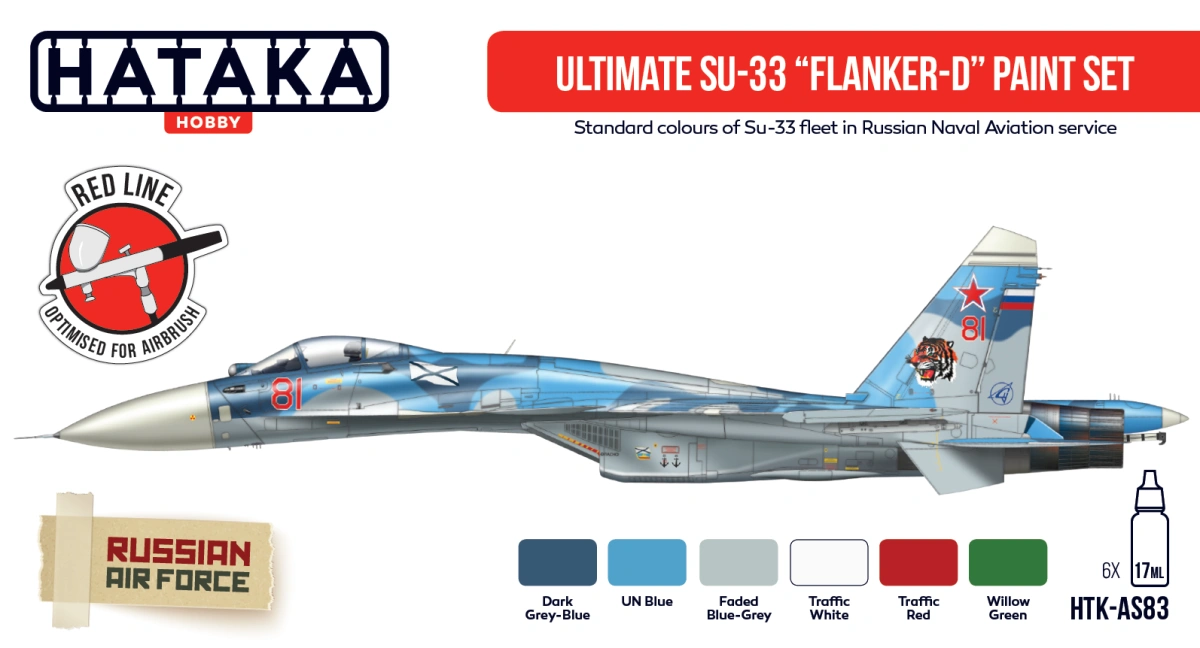 Zdjęcie Zestaw farb Ultimate Su-33 "Flanker-D" 6x17ml Hataka HTK-AS83