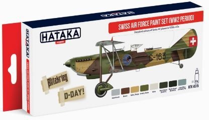 Zestaw farb Swiss Air Force Paint Set (WW2 period) 8x17ml Hataka AS15