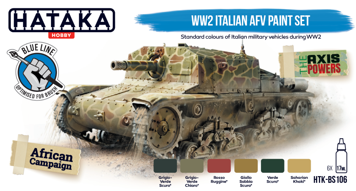 Zdjęcie Zestaw farb WW2 Italian AFV 6x17ml Hataka HTK-BS106