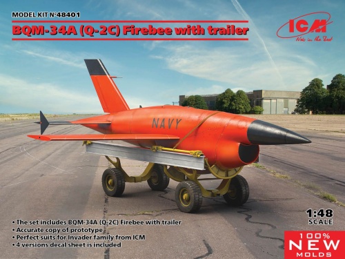 BQM-34A (Q-2C) Firebee z przyczepą 1:48 ICM 48401