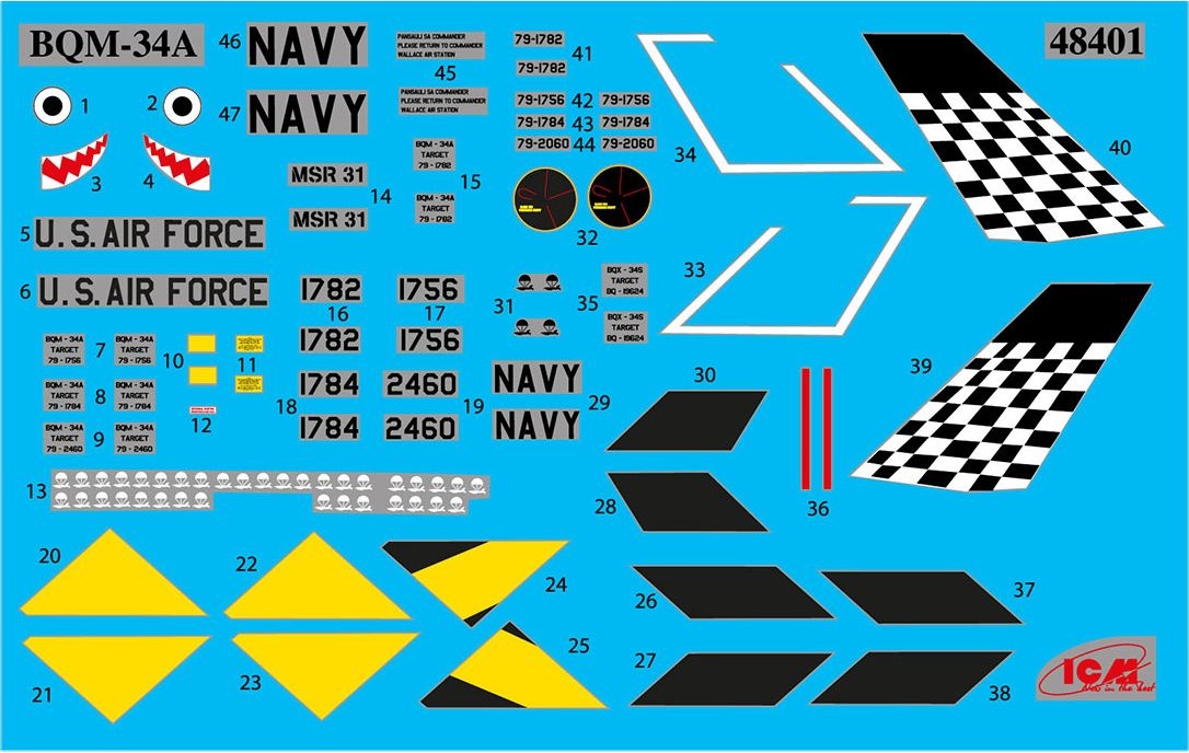 Zdjęcie BQM-34A (Q-2C) Firebee z przyczepą 1:48 ICM 48401