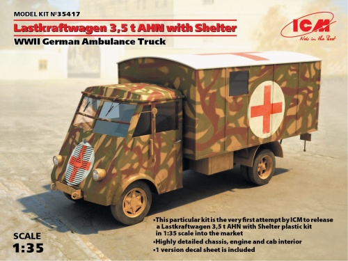 Lastkraftwagen 3,5 t AHN z zabudową (Ambulans) 1:35 ICM 35417
