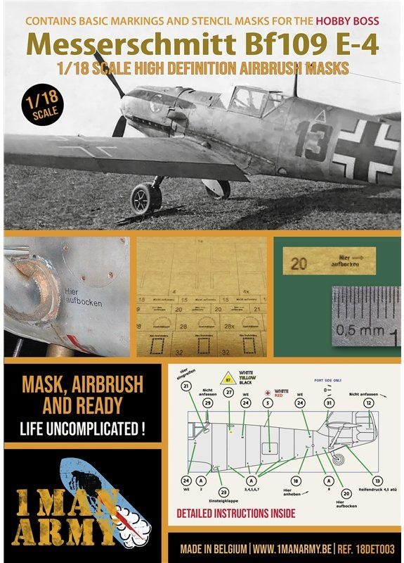 Zdjęcie Messerschmitt Bf109 E-4 1:18 1 Man Army 18DET003