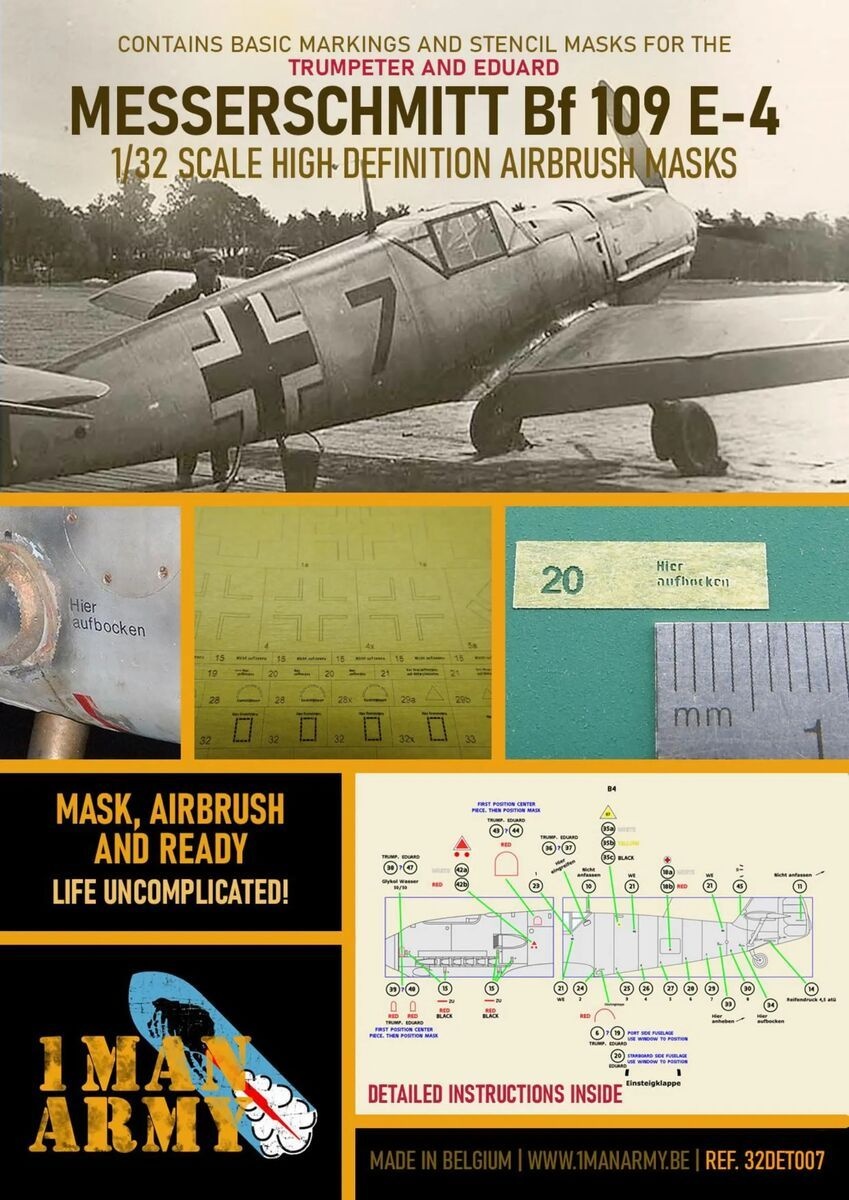 Zdjęcie Messerschmitt Bf 109 E-4 1:32 1 Man Army 32DET007