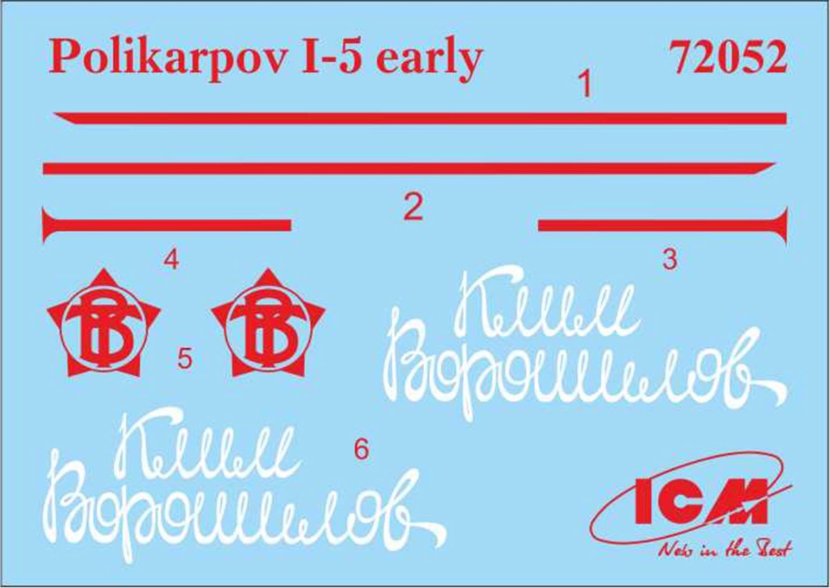Zdjęcie Polikarpow I-5 (wczesny) radziecki myśliwiec dwupłatowy 1:72 ICM 72052