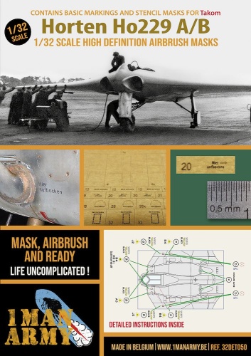 Maski do aerografu Horten Ho229 A/B 1:32 1 Man Army 32DET050