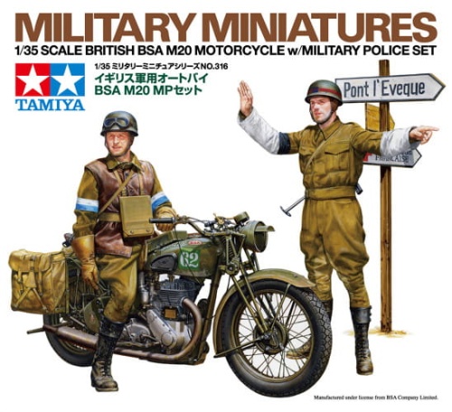 British BSA M20 Motorcycle w/Military Police Set 1:35 Tamiya 35316