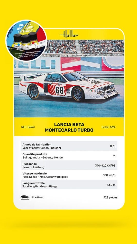 Zdjęcie Lancia Beta Montecarlo Turbo 1:24 Heller 56741 STARTER KIT
