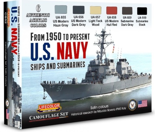 Zestaw farb U.S. Navy Ships and Submarines from 1950 to Present 6x22ml Lifecolor CS52