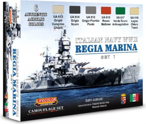 Zestaw farb Italian Navy WWII Regia Marina Set 1 6x22ml Lifecolor CS15