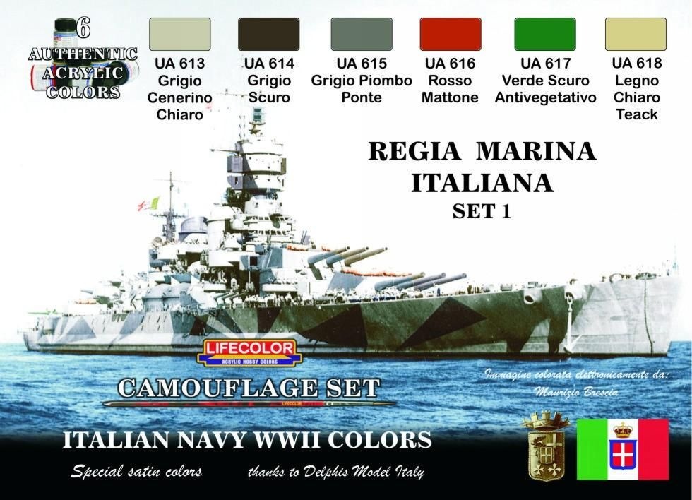 Zdjęcie Zestaw farb Italian Navy WWII Regia Marina Set 1 6x22ml Lifecolor CS15