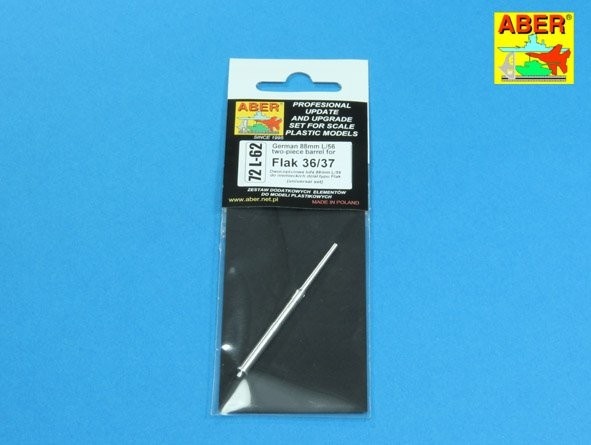 Zdjęcie Dwuczęściowa lufa 88mm L/56 do Flak 36/37 1:72 ABER 72L62