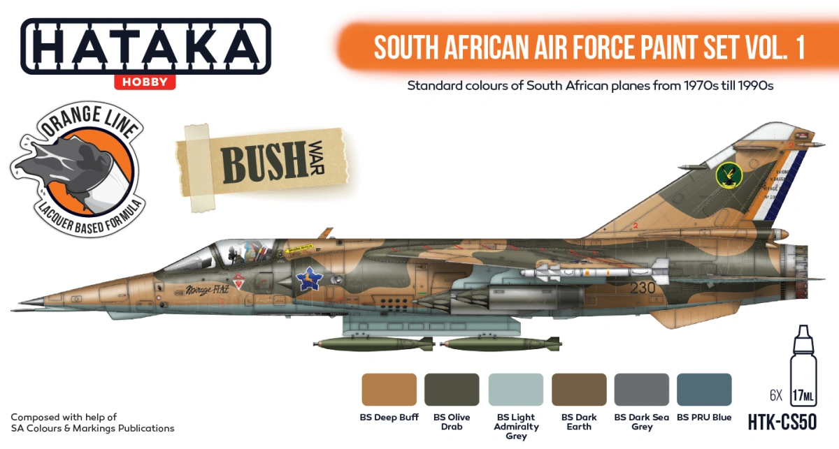 Zdjęcie Zestaw farb South African Air Force Paint Set Vol. 1 6x17ml Hataka HTK-CS50
