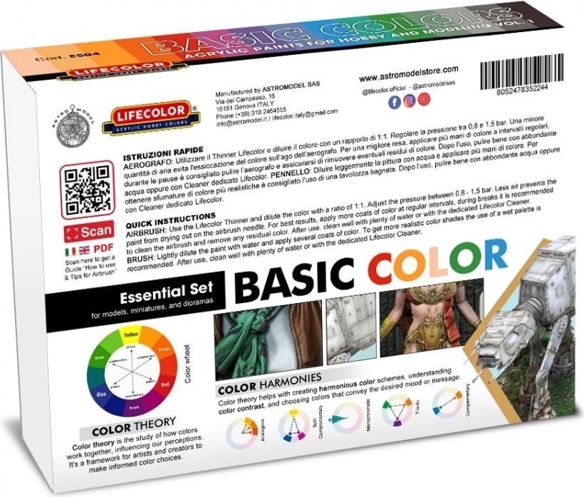 Zdjęcie Zestaw farb Basic Colors Vol. 1 8x22ml Lifecolor ES04