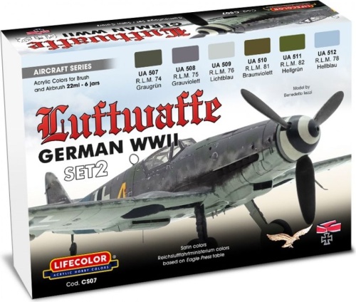 Zestaw farb German WWII Luftwaffe Set 2 6x22ml Lifecolor CS07