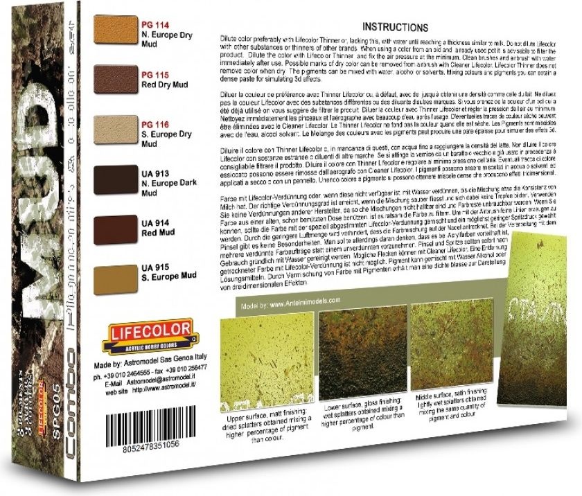 Zdjęcie Zestaw farb Mud 6x22ml Lifecolor SPG05