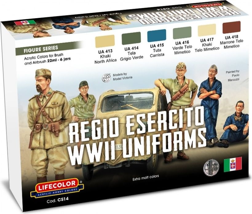 Zdjęcie Zestaw farb Regio Esercito WWII Uniforms 6x22ml Lifecolor CS14