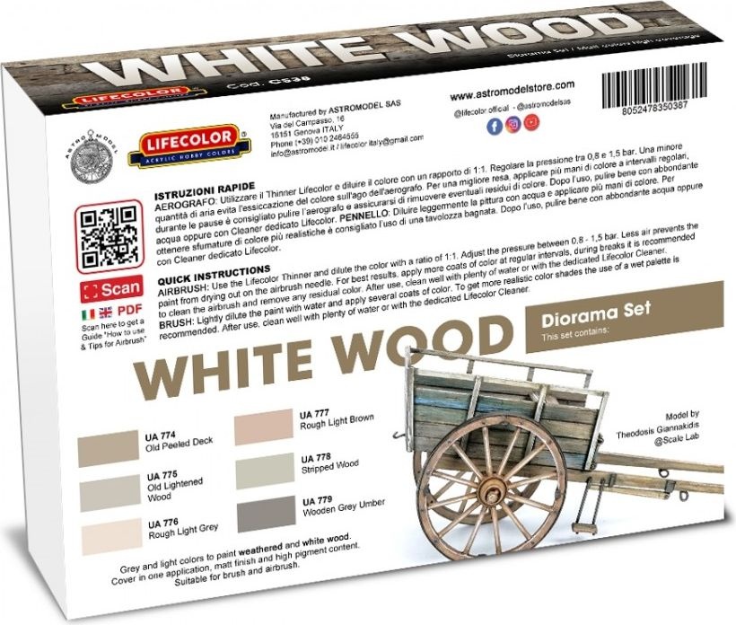 Zdjęcie Zestaw farb White Wood 6x22ml Lifecolor CS38