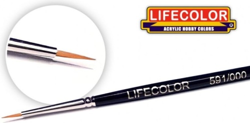 Pędzel modelarski syntetyczny okrągły z długim włosiem 000 Lifecolor TA591000