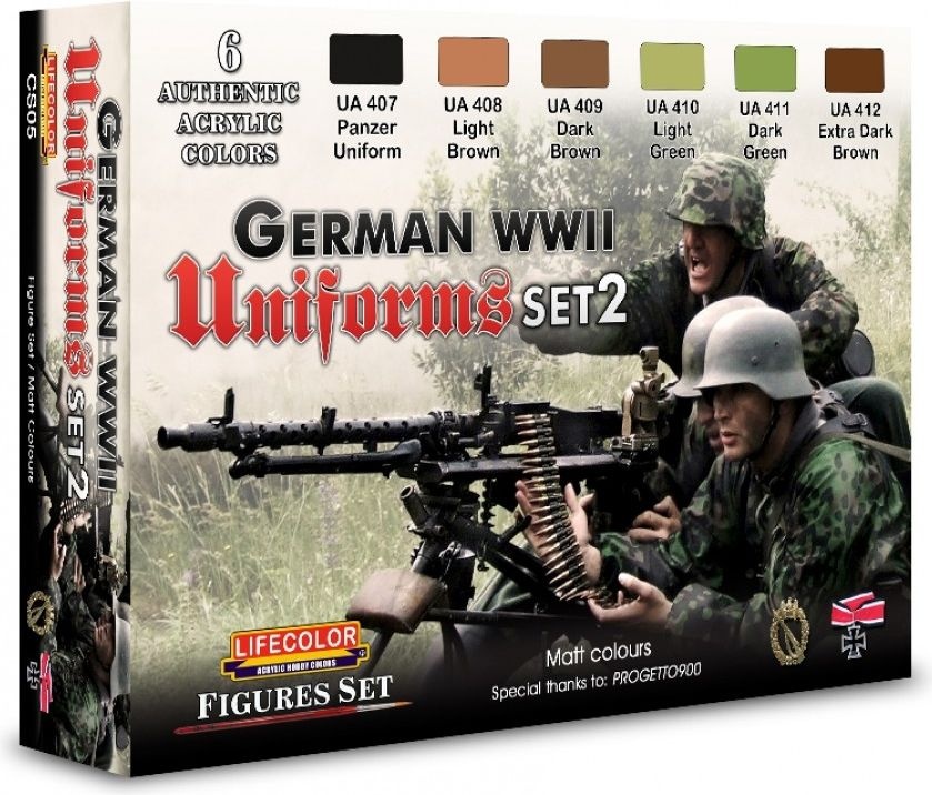 Zdjęcie Zestaw farb German WWII Uniforms Set 2 6x22ml Lifecolor CS05