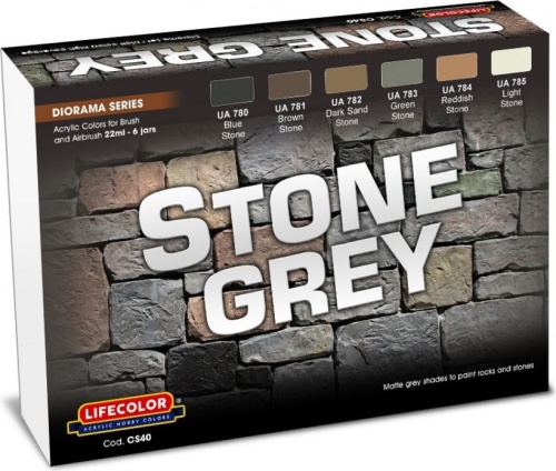 Zestaw farb Stone Grey 6x22ml Lifecolor CS40