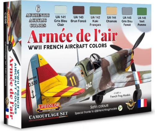 Zestaw farb Armee de l'air WWII French Aircraft Colors 6x22ml Lifecolor CS56