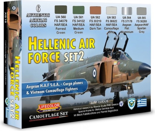 Zestaw farb Hellenic Air Force Set 2 6x22ml Lifecolor XS16