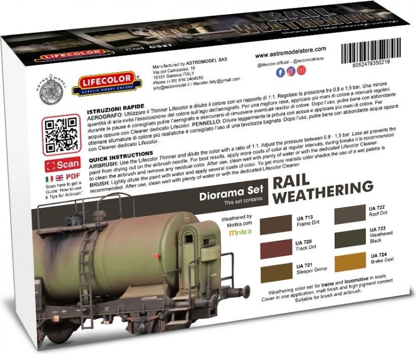 Zdjęcie Zestaw farb Rail Weathering 6x22ml Lifecolor CS21