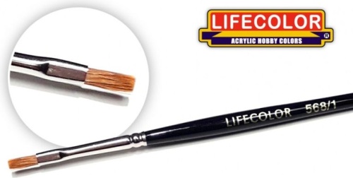 Płaski pędzel z włosia kuny 1 Lifecolor TA5681