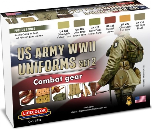Zestaw farb US Army WWII Uniforms Set 2 6x22ml Lifecolor CS18