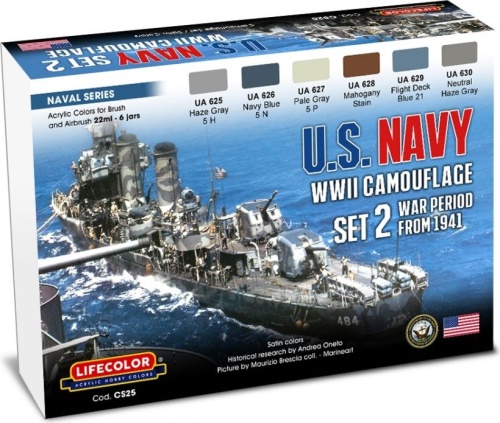 Zestaw farb US Navy WWII Camouflage Set 2 6x22ml Lifecolor CS25