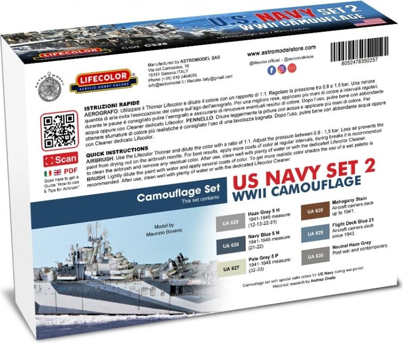 Zdjęcie Zestaw farb US Navy WWII Camouflage Set 2 6x22ml Lifecolor CS25