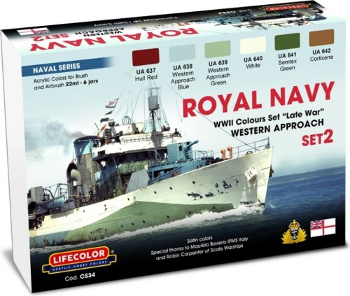 Zestaw farb Royal Navy WWII Set 2 Western Approach Late War 6x22ml Lifecolor CS34
