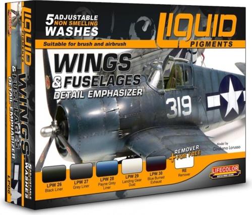 Zestaw farb Wings & Fuselages Detail Emphasizer 5x22ml Lifecolor LP06