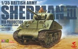 Zdjęcie British Army Sherman III Mid Production (w/Cast Driver's Hood) 1:35 Asuka 35-018