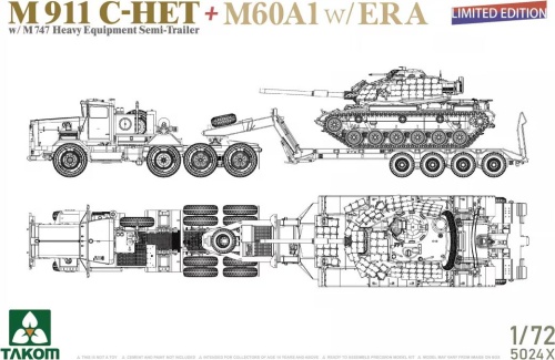 M911 C-HET z naczepą M747 + M60A1 z ERA 1:72 Takom 5024X