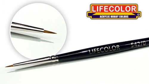 Pędzel modelarski okrągły z krótkim włosiem 0 Lifecolor TA5420