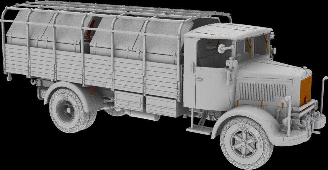 Zdjęcie Włoski samochód ciężarowy Autocannone 3Ro i transporter amunicji (2 w 1) 1:72 IBG 72095