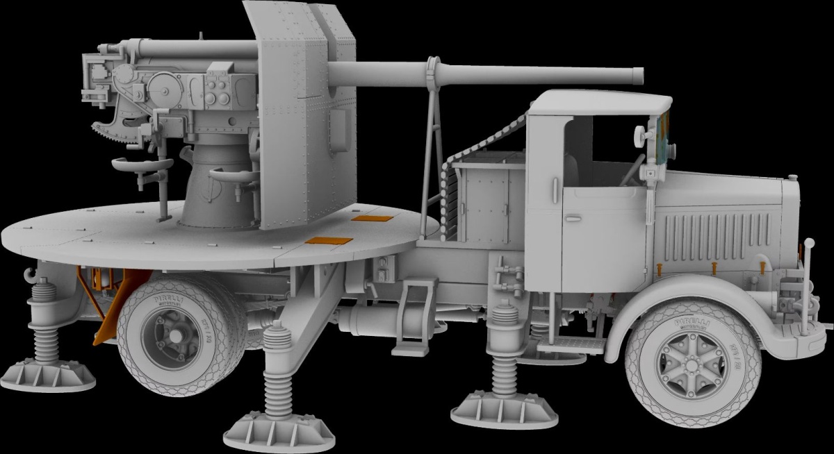 Zdjęcie Włoski samochód ciężarowy Autocannone 3Ro i transporter amunicji (2 w 1) 1:72 IBG 72095