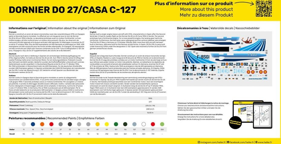 Zdjęcie Dornier Do 27/CASA C-127 1:72 Heller 30304