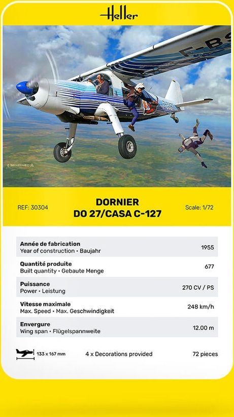 Zdjęcie Dornier Do 27/CASA C-127 1:72 Heller 30304