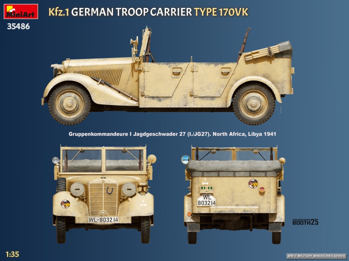 Zdjęcie Kfz.1 German Troop Carrier Type 170VK 1:35 MiniArt 35486