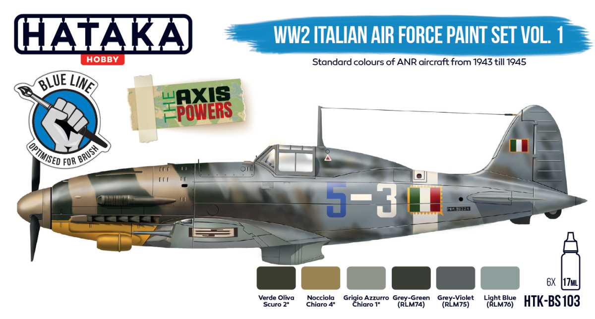 Zdjęcie Zestaw farb WW2 Italian Air Force Paint Set Vol. 1 6x17ml Hataka HTK-BS103