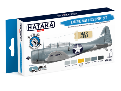 Zestaw farb Early US Navy & USMC 6x17ml Hataka HTK-BS53